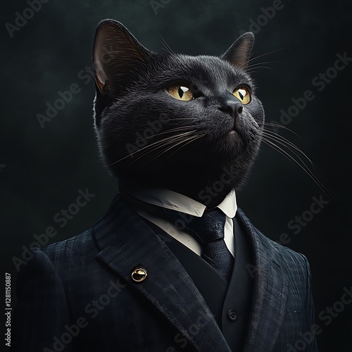 black cat portrait