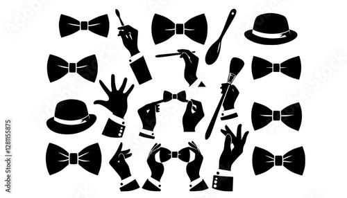 set of black and white icons for your design