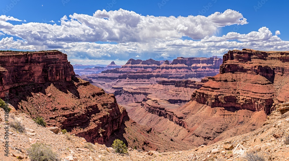 Red Rock Canyon Landscape Under a Blue Sky Red Rock Canyon Landscape Under a Blue Sky