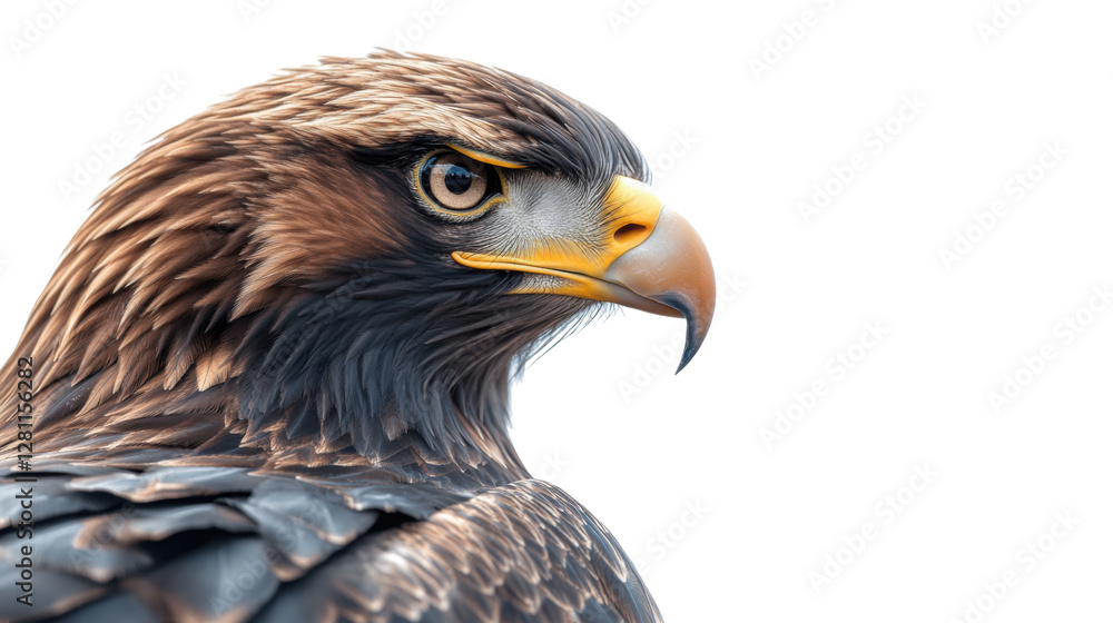 Obraz premium close up of a golden eagle isolated on white background