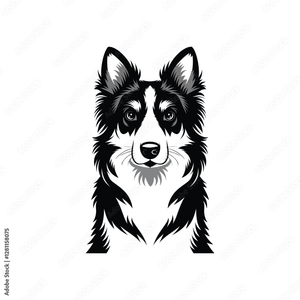 Naklejka premium Dog Head Silhouette Vector Design