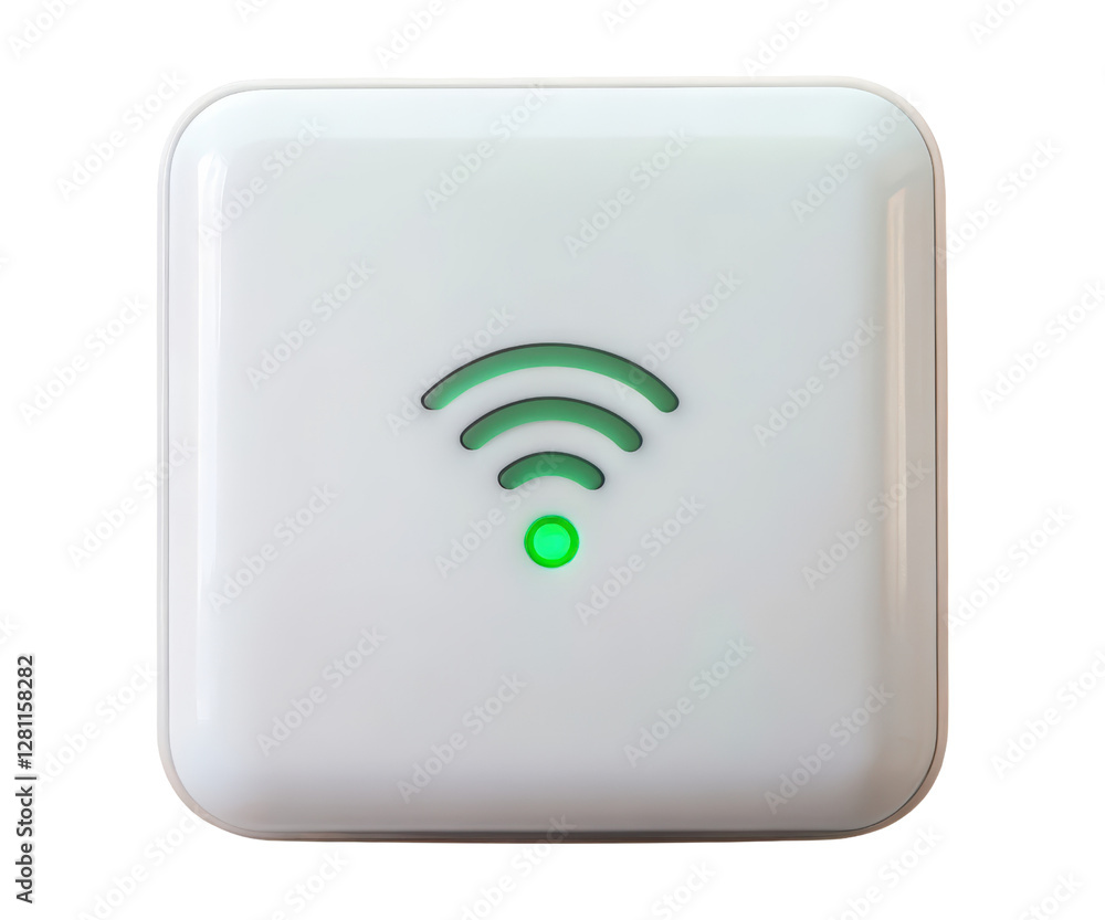White square wifi signal booster on a transparent background White square wifi signal booster on a transparent background