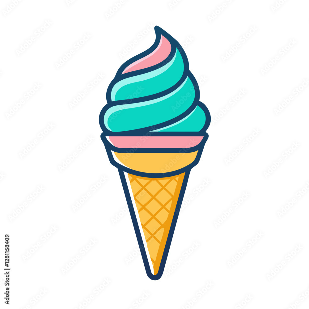Vibrant Ice Cream Cone Vector – Sweet & Fun Design for Branding Vibrant Ice Cream Cone Vector – Sweet & Fun Design for Branding