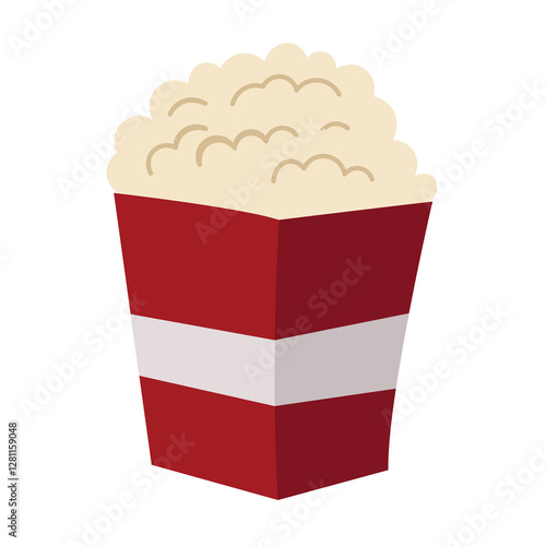 Pop corn clip art, pop corn flat icon design vector illustration, cute cartoon popcorn clipart