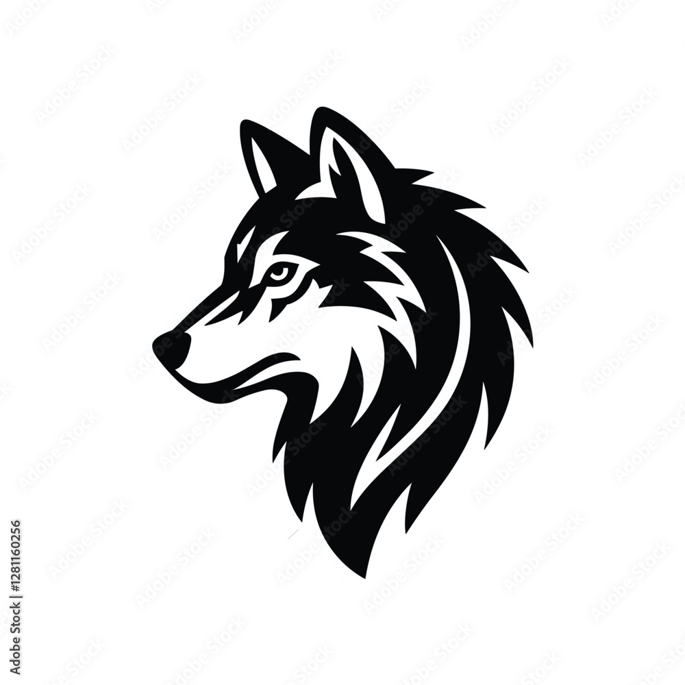 Naklejka premium Dog Head Silhouette