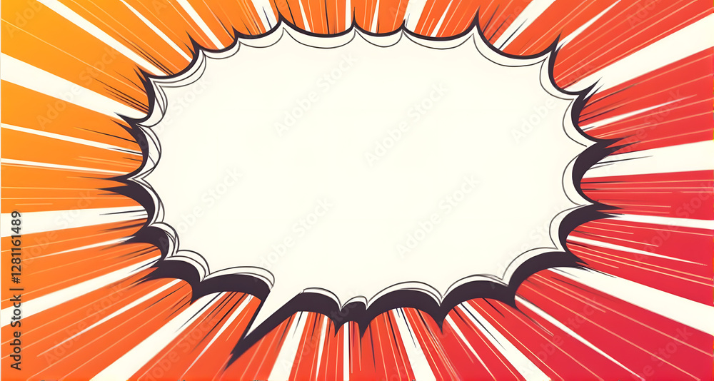 Obraz premium Comic Speech Bubble with Radial Background