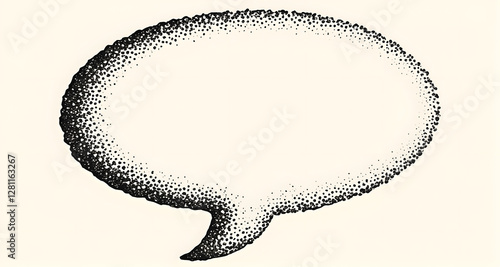 Stippled Speech Bubble Illustration