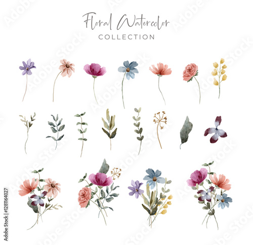 floral garden watercolor collection