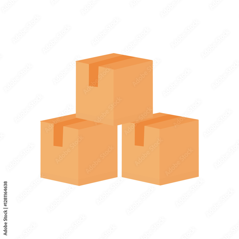 Obraz premium vector illustration of collection of cardboard packages
