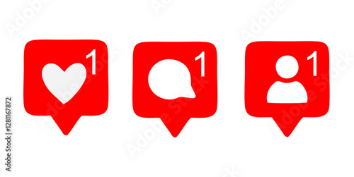 Follower notification vector icons set