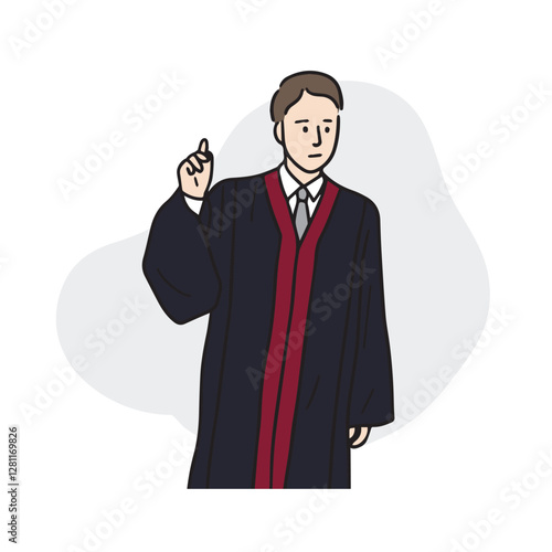 This is an illustration of a Korean judge, a female judge wearing a prosecutor's uniform.