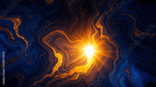 Obraz na płótnie abstract astral corridor-portal with bright neon light effects, spirals of light w salonie