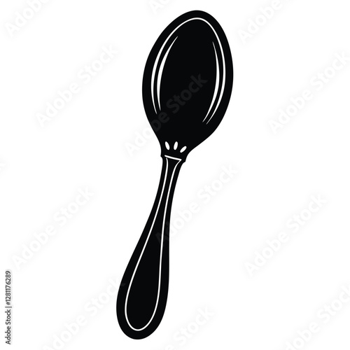 Spoon silhouette icon isolated on white
