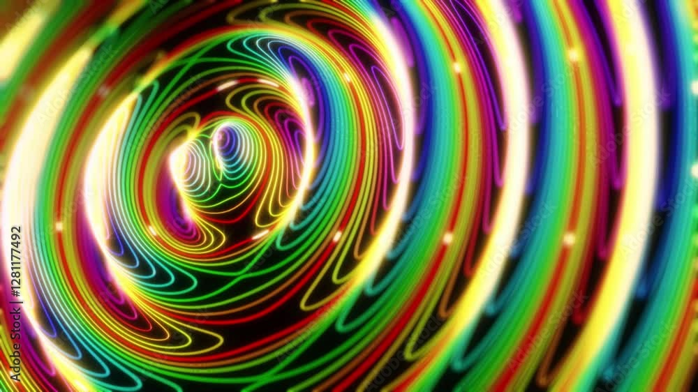 Circle cyber tech show neon curve lines led lights 4k Circle cyber tech show neon curve lines led lights 4k