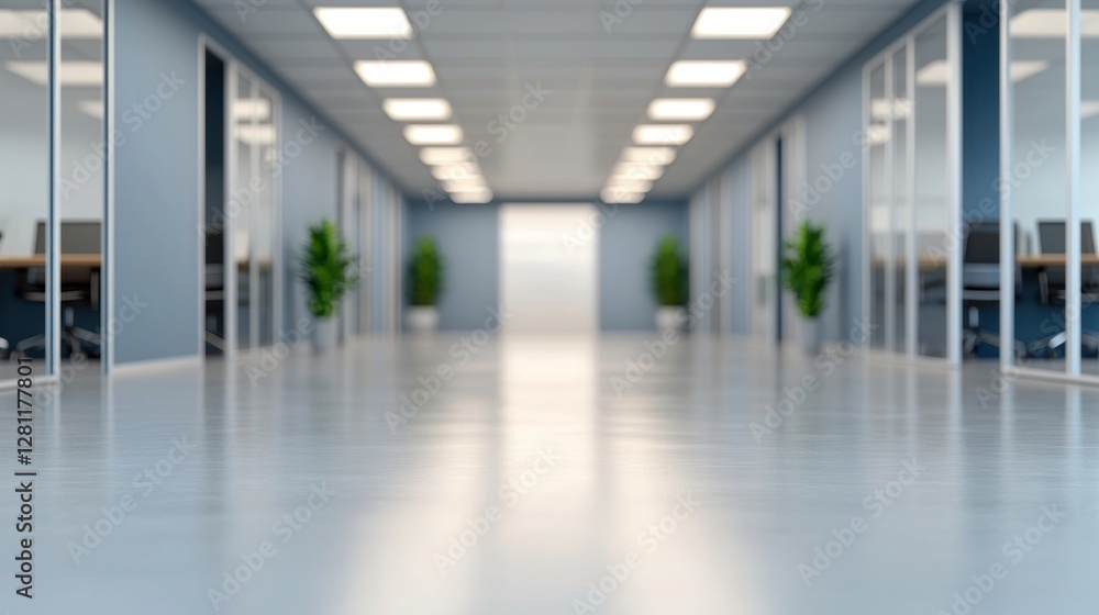 Fototapeta premium Modern Office Interior with Bright Lighting and Clean Design