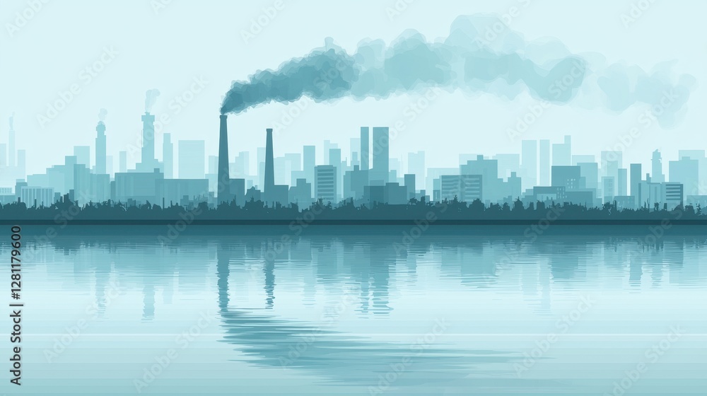 Fototapeta premium Artistic interpretation of air pollution