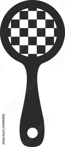 classic asian tea strainer kitchenware icon in dark grey and clear background, editable vector illustration