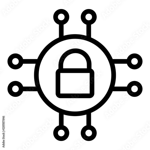 Cyber security icon. Vector line icon