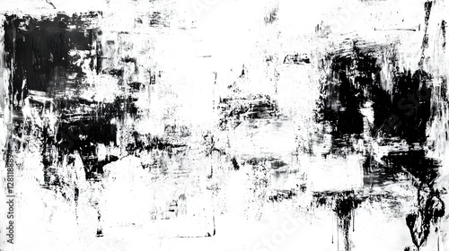 Wallpaper Mural Captivating Abstract Monochrome Painting with Expressive Strokes and Splatters of Ink Torontodigital.ca