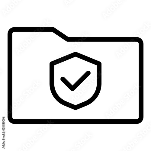 Folder security icon. Vector line icon Free Download Folder security icon. Vector line icon - GFXLoad