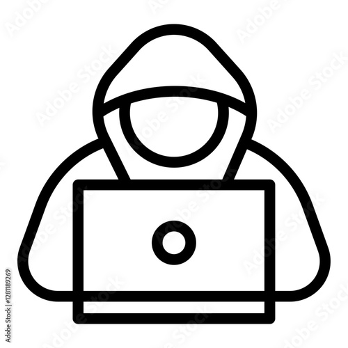 Hacker icon. Vector line icon