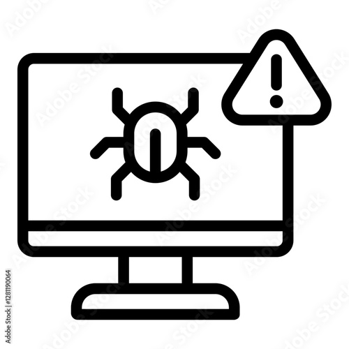 Malware icon. Vector line icon