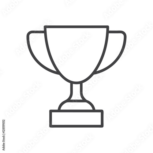 Trophy cup icon in line art style. Victory cup vector. Prize, Winner symbol
