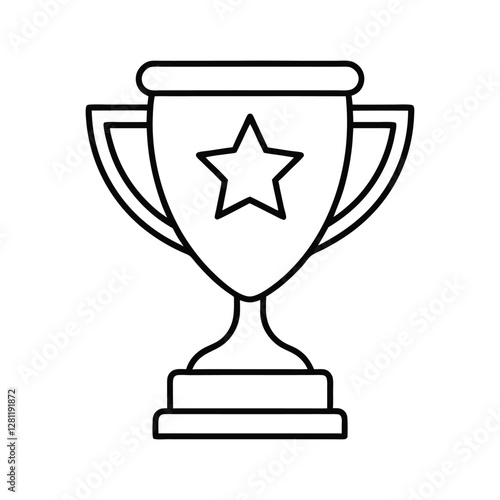 Trophy cup icon line art vector illustration. Winner cup, Victory cup icon. Reward symbol.