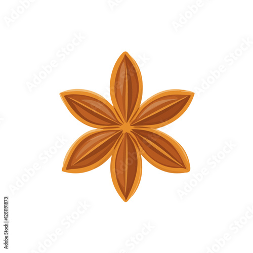 2D flat vector illustration single Anise icon isolated on a white background.

