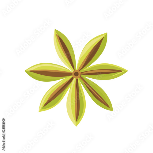 2D flat vector illustration single Anise icon isolated on a white background.

