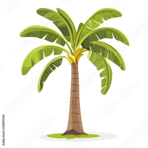 2D flat vector illustration Banana tree trunk icon isolated on a white background.

