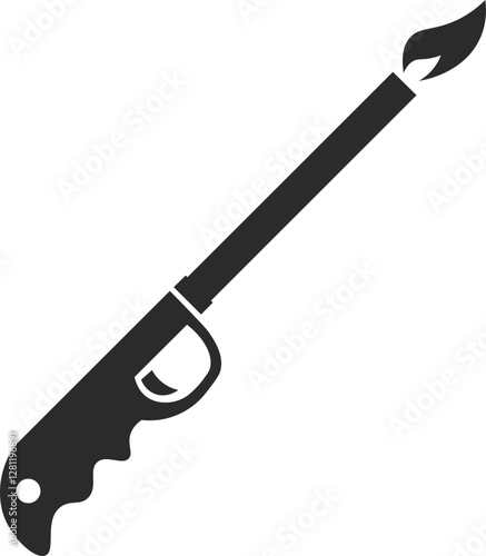 premium kitchen gas lighter icon in dark grey and clear background, editable vector illustration