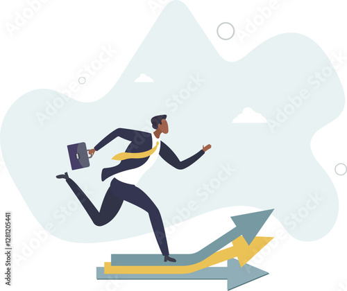 Career decision, choosing direction choices for future opportunity, different path to success, decide or progress options for career growth concept,flat character life .