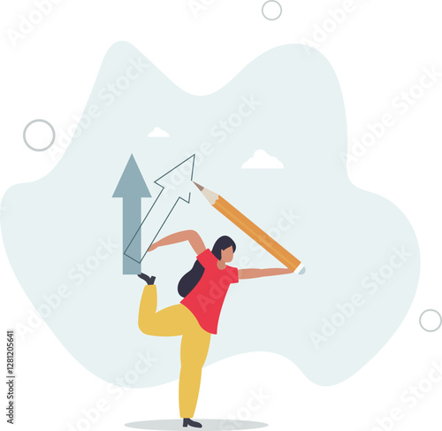Change direction or career path for best opportunity, turn or transform to different direction, choice or alternative way to progress concept,flat character life .