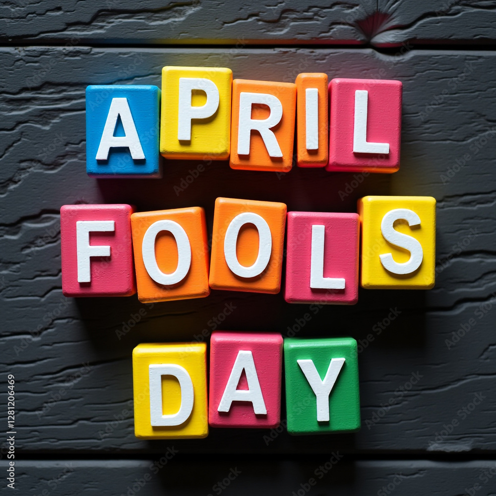 April Fools' Day Concept with Bold and Bright Lettering April Fools' Day Concept with Bold and Bright Lettering