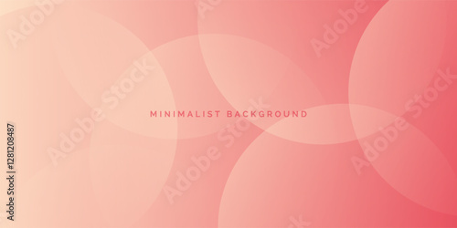 Minimalist banner background, pastel colorful, cherry crush and peach cream gradations. Circle effect style geometric, abstract background.