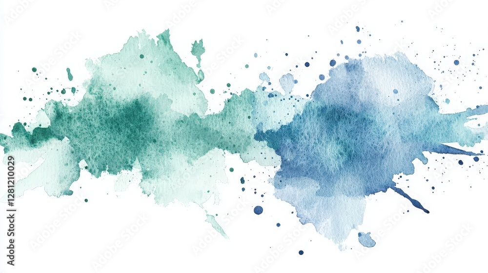 Abstract watercolor splash in blues and greens Abstract watercolor splash in blues and greens