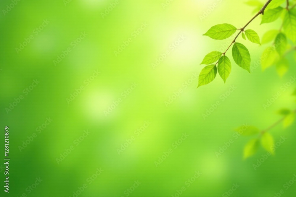 Vibrant Green Spring Leaves on Branch Against Soft Blurred Background Ideal for Eco-Friendly Designs and Nature-Themed Projects Vibrant Green Spring Leaves on Branch Against Soft Blurred Background Ideal for Eco-Friendly Designs and Nature-Themed Projects