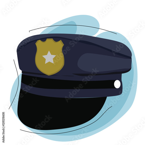 Police peaked cap with gold cockade
