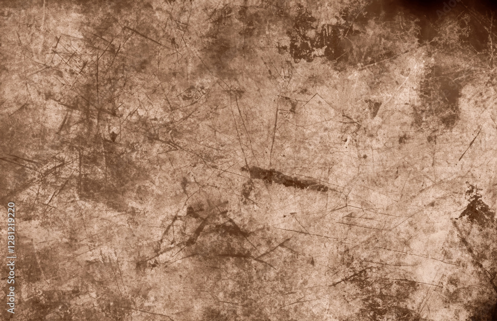 Obraz premium A distressed brown grunge texture with scratches, stains, and rough surface, perfect for backgrounds and creative designs.