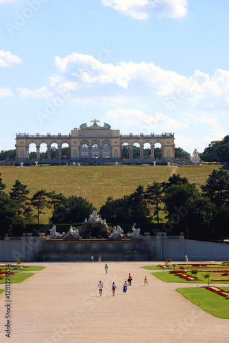 Gloriette pavilion in Schönbrunn garden. Historical landmark in Vienna, Austria. photo