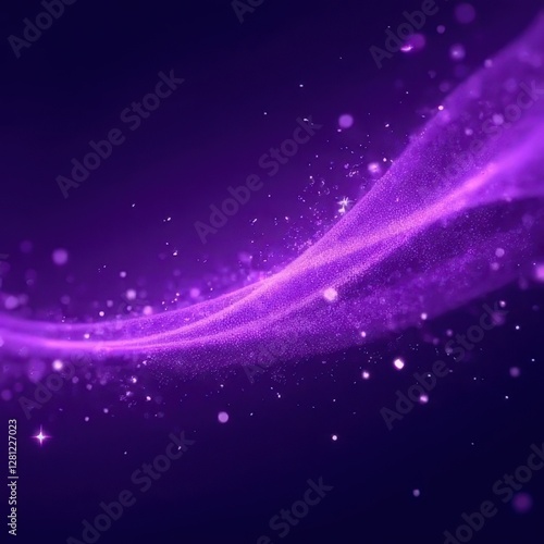 Wallpaper Mural Abstract Purple Particle Wave Background with Shimmering Stars and Dots Torontodigital.ca