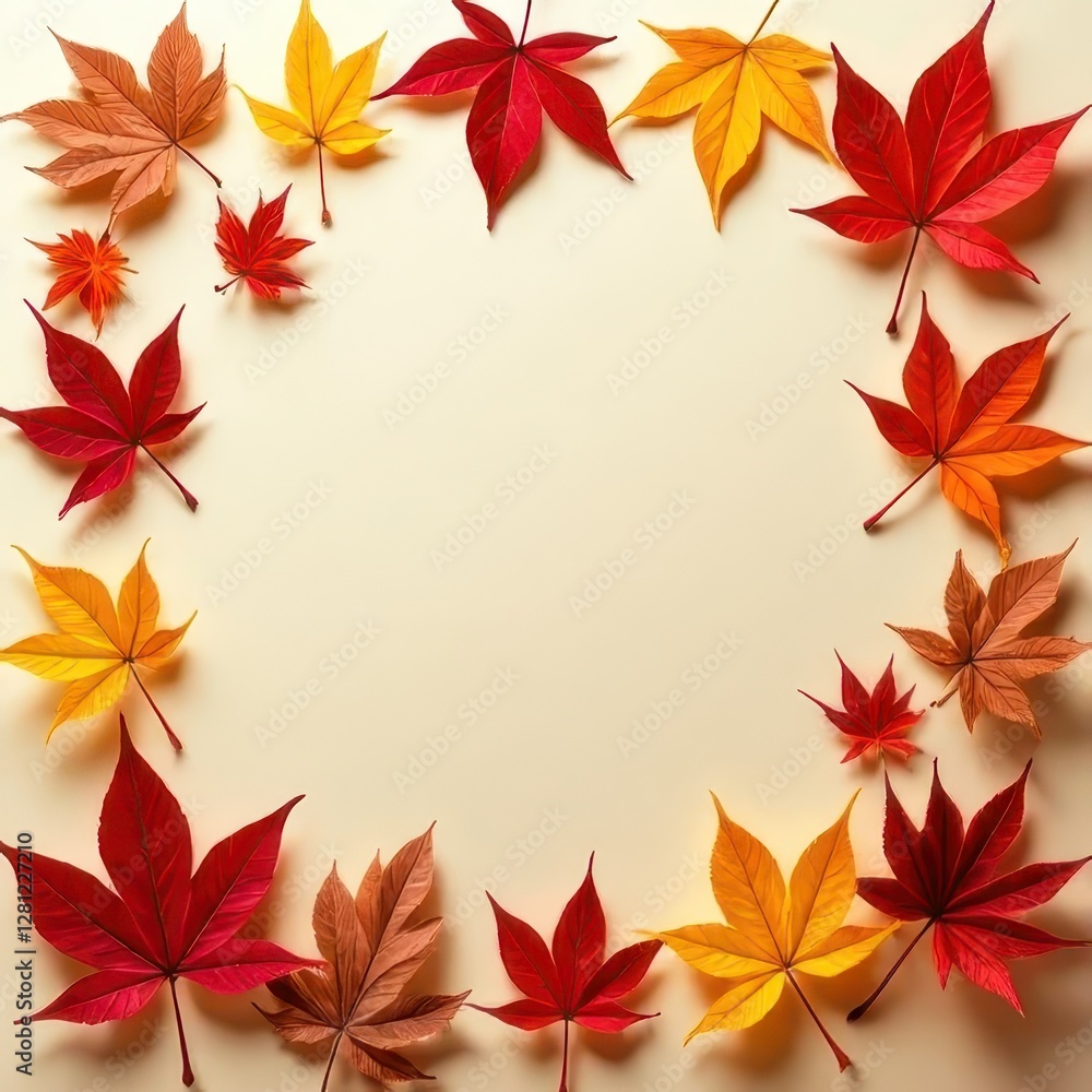 Autumn Leaves Background with Vibrant Colors Autumn Leaves Background with Vibrant Colors