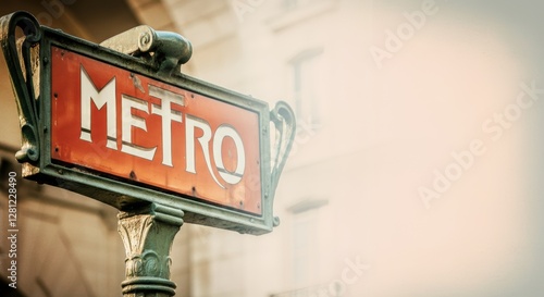 Wallpaper Mural Vintage metro sign with classic art nouveau design Torontodigital.ca