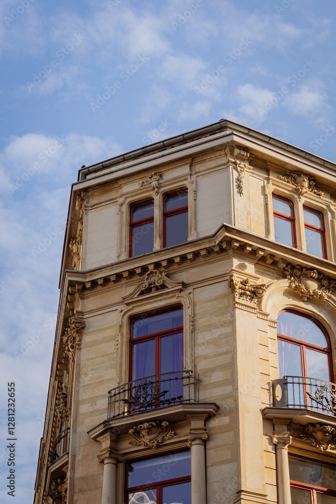 Historic European Architecture with Cloudy Sky Historic European Architecture with Cloudy Sky