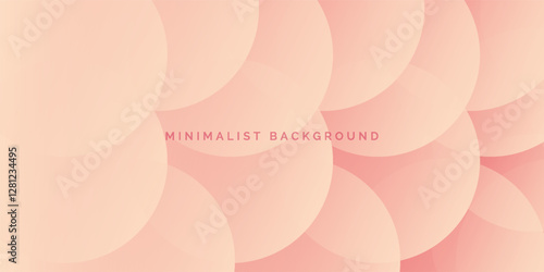 Minimalist banner background, pastel colorful, cherry crush and peach cream gradations. Circle effect style geometric, abstract background.