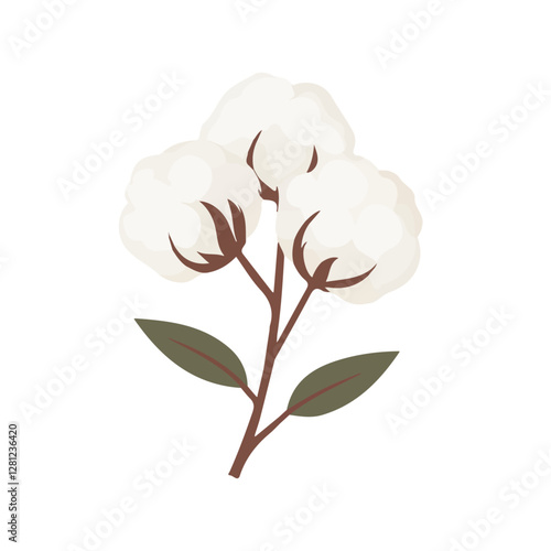 2D flat vector illustration Cotton icon isolated on a white background.

