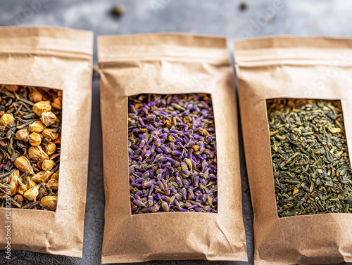 Herbal teas in compostable packaging with modern design