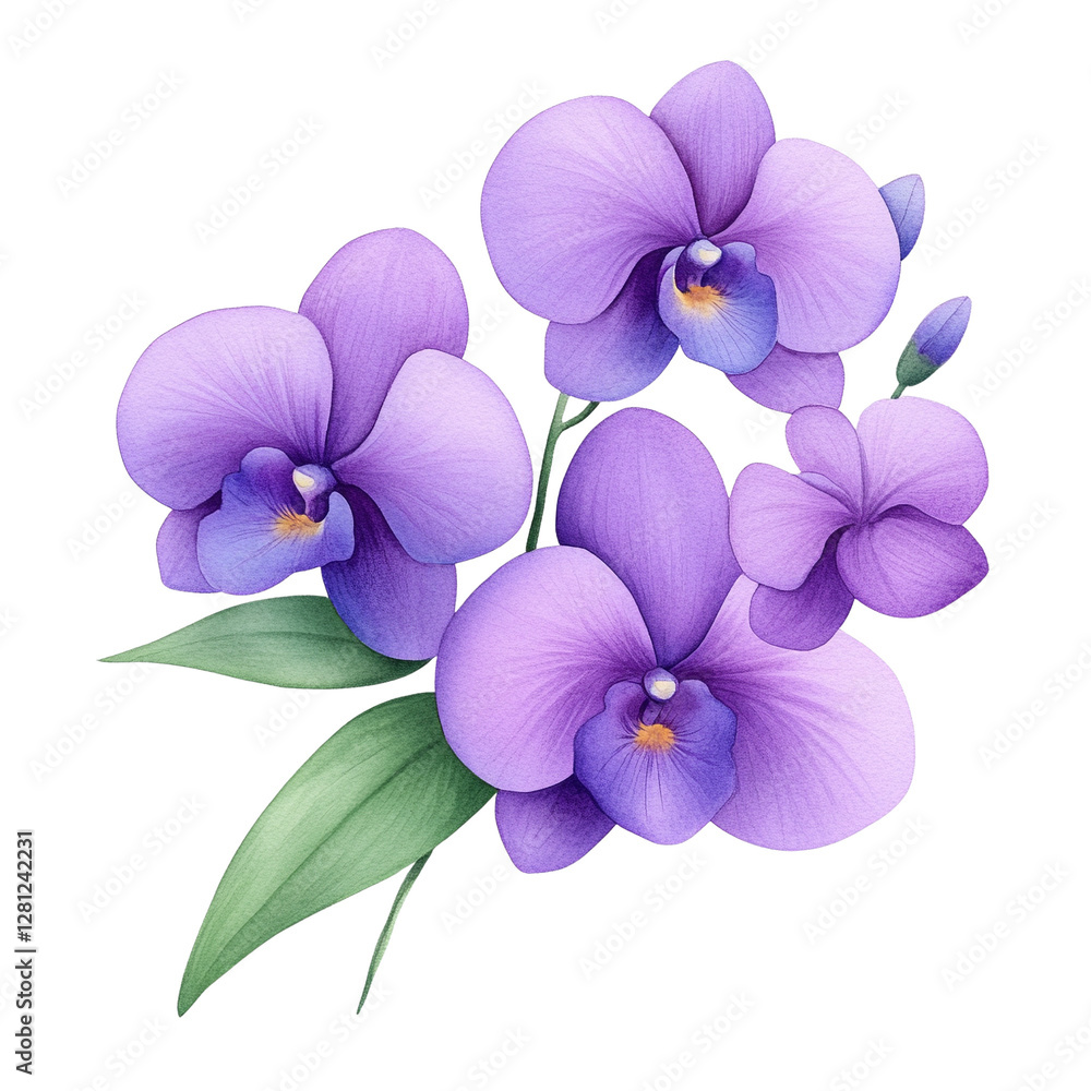 Obraz premium Beautiful purple orchid flowers in bloom.