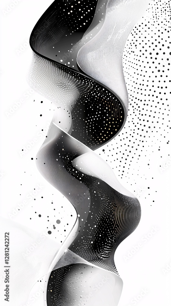 Obraz premium abstract black and white wave pattern for modern design